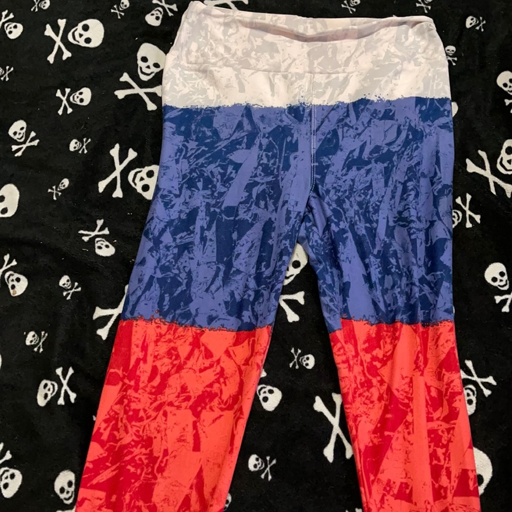 LulaRoe OS Leggings Red White and Blue